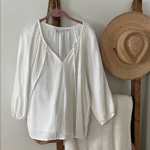 Encore by Idina Menzel Gauze Peasant Top L